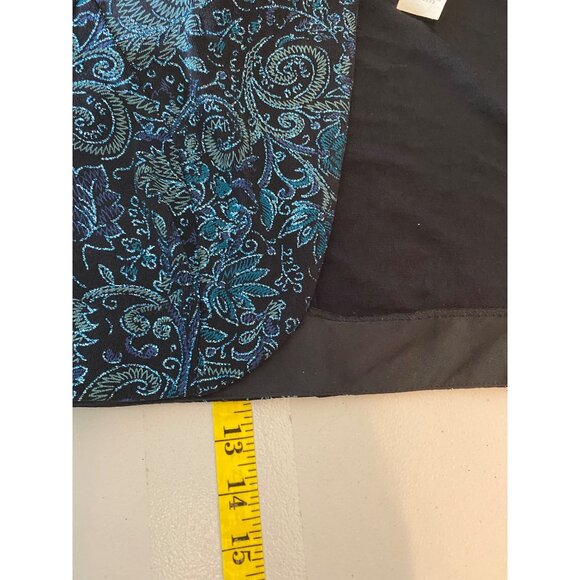 Alex Evenings Sleeveless Dress Black Blue Paisley Velvet Bolero Jacket Size 14 P - Picture 15 of 16
